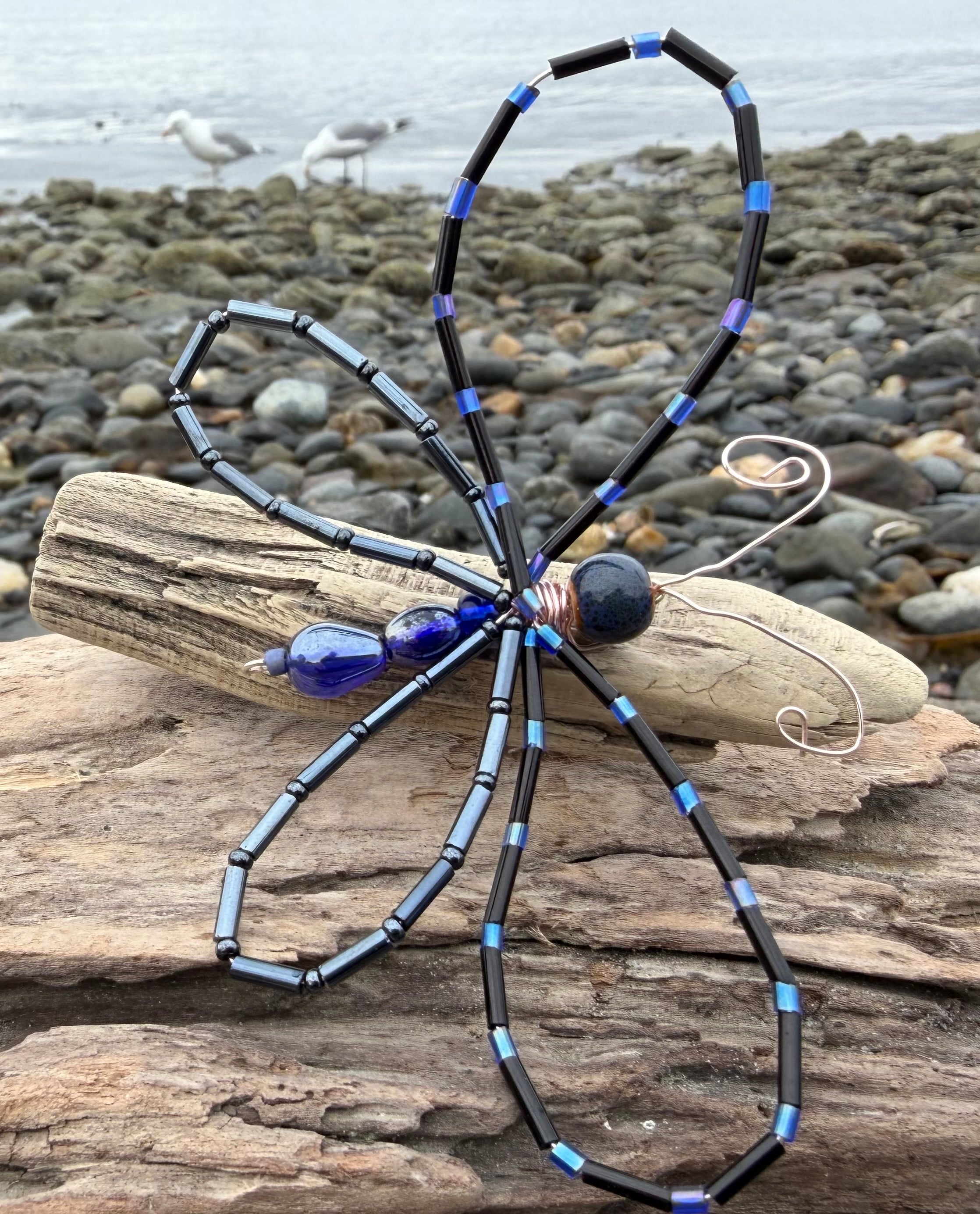 White Butterfly and Driftwood 3" Hair Clip
