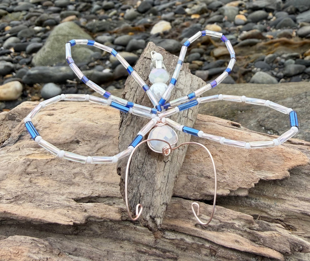 White Butterfly and Driftwood 3" Hair Clip